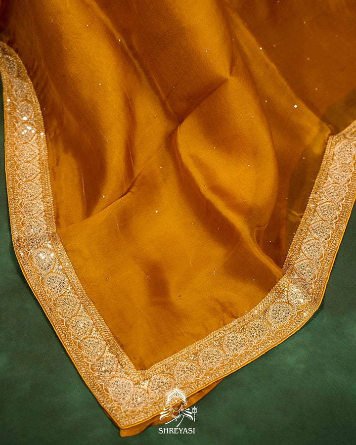 Pure Organza Silk Saree with Embellished Borders and Patola Print Silk Blouse