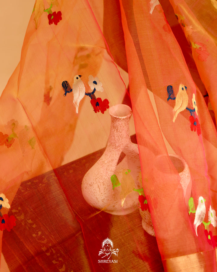 Chanderi Katan Silk Saree