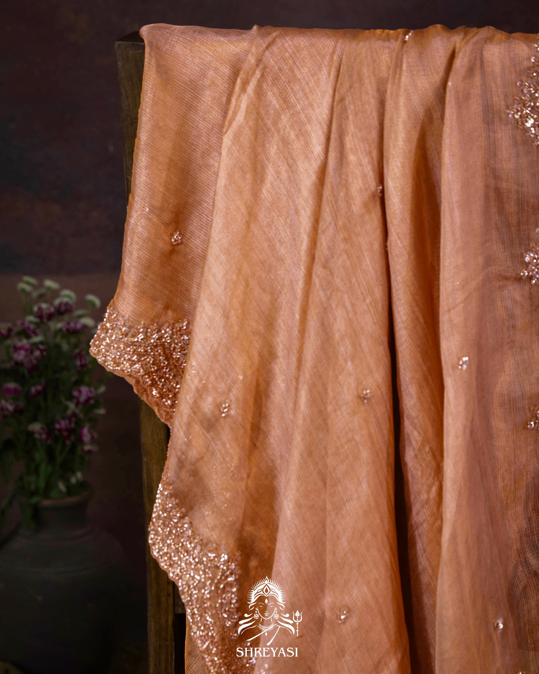 Handloom Pure Tissue Kota Saree with Hand Embroidered Borders