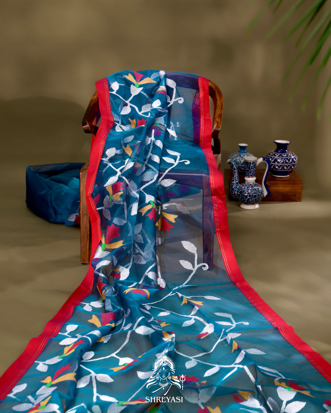 Muslin Jamdani Saree with Full Jaal Weaving