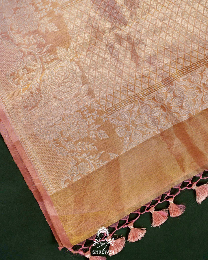 Banarasi Ektara Kora Tissue Silk Saree with Embroidered Blouse