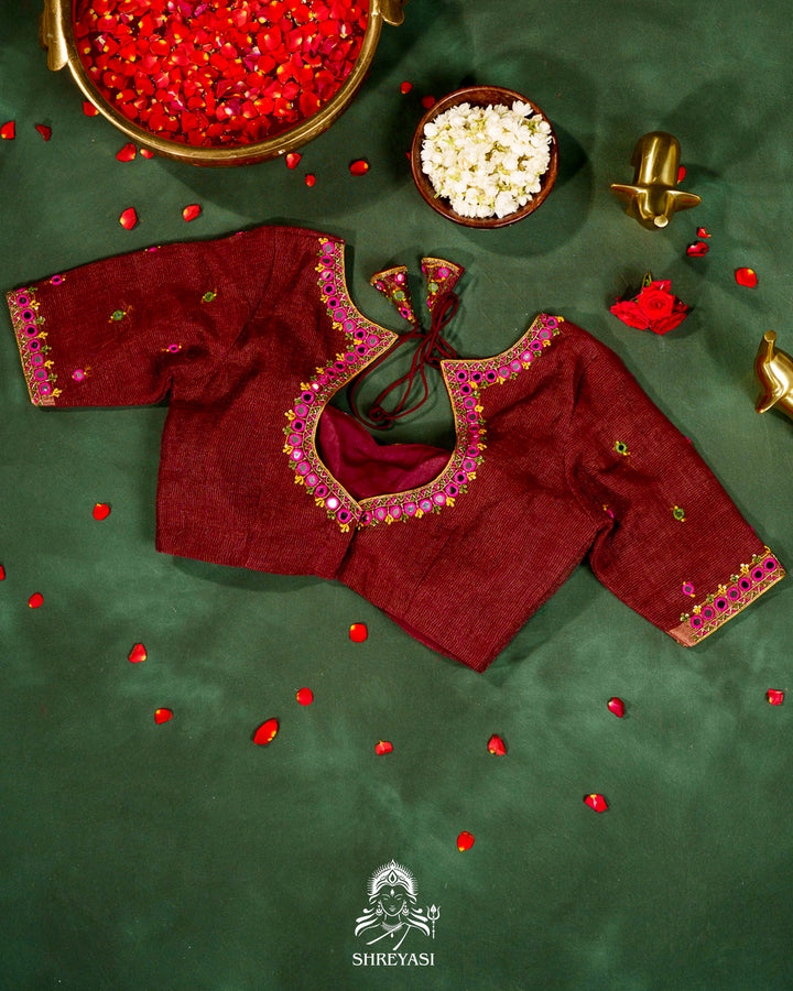 Handloom Silk Linen Jamdani Saree with Tissue Paithani Pallu