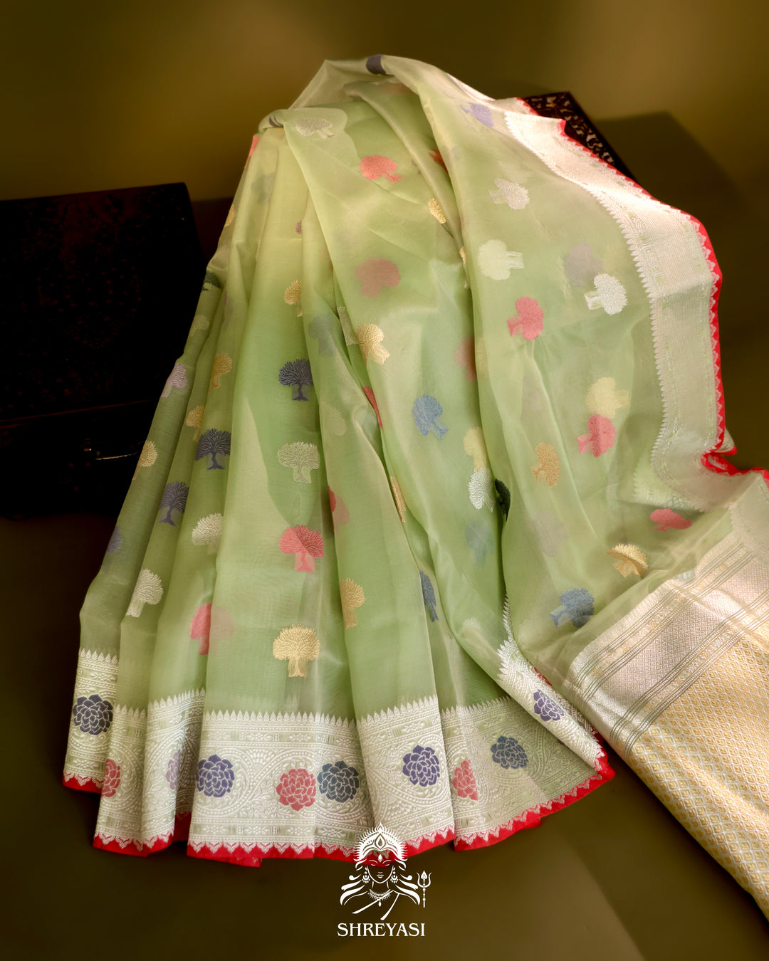 Banarasi Ektara Kora Silk Saree
