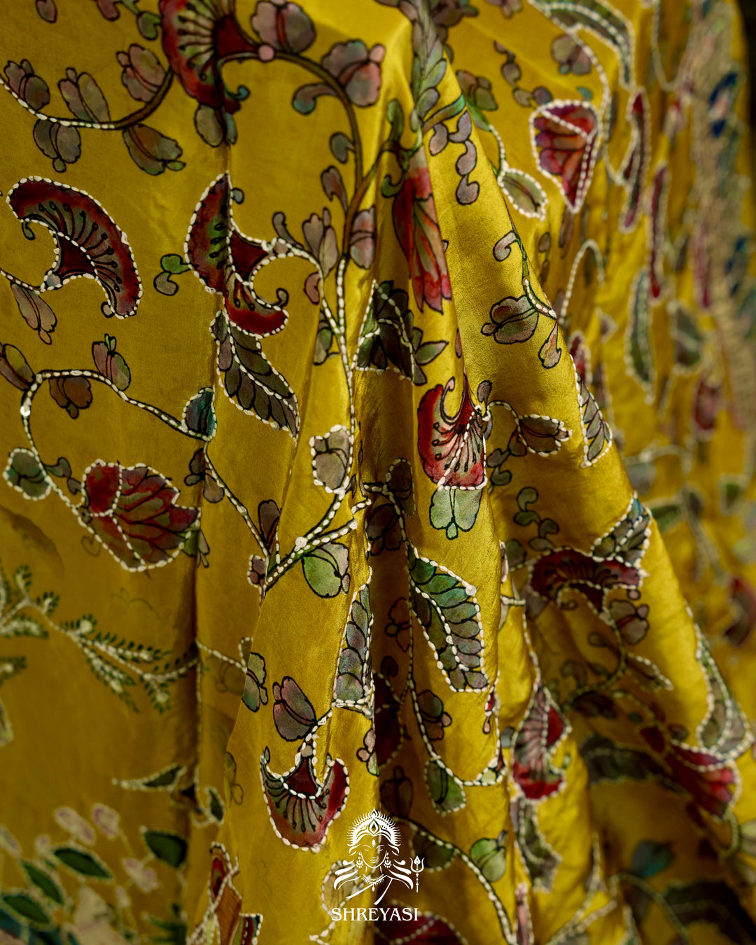 Pure Crepe Silk Saree with Kantha Embroidery