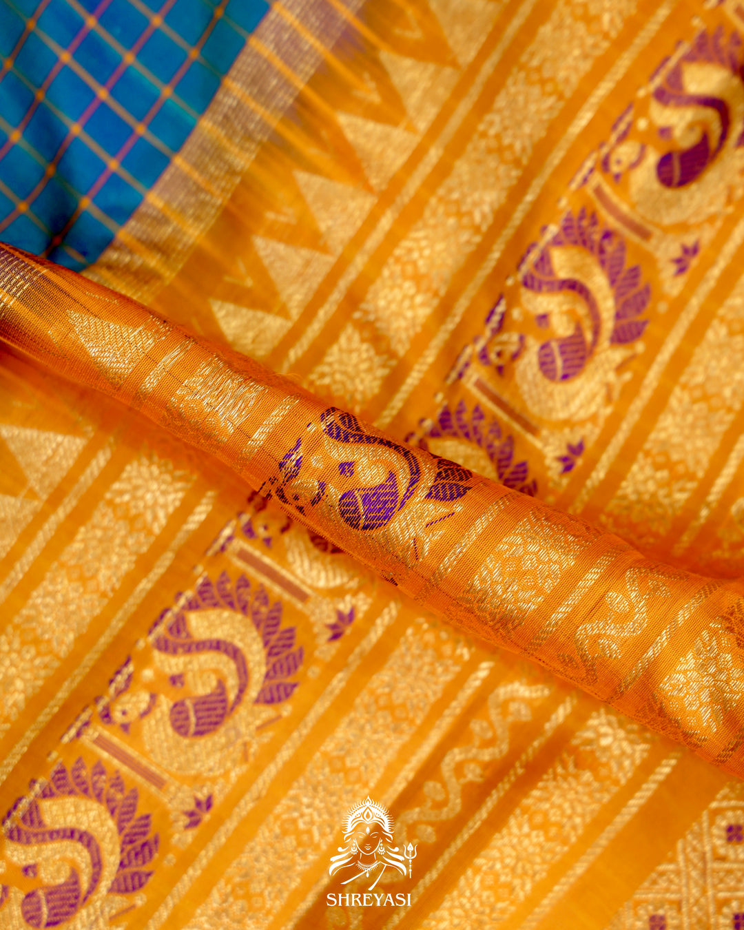 Handloom Pure Gadwal Silk Saree
in Kuttu Weaving and Rich Zari Pallu