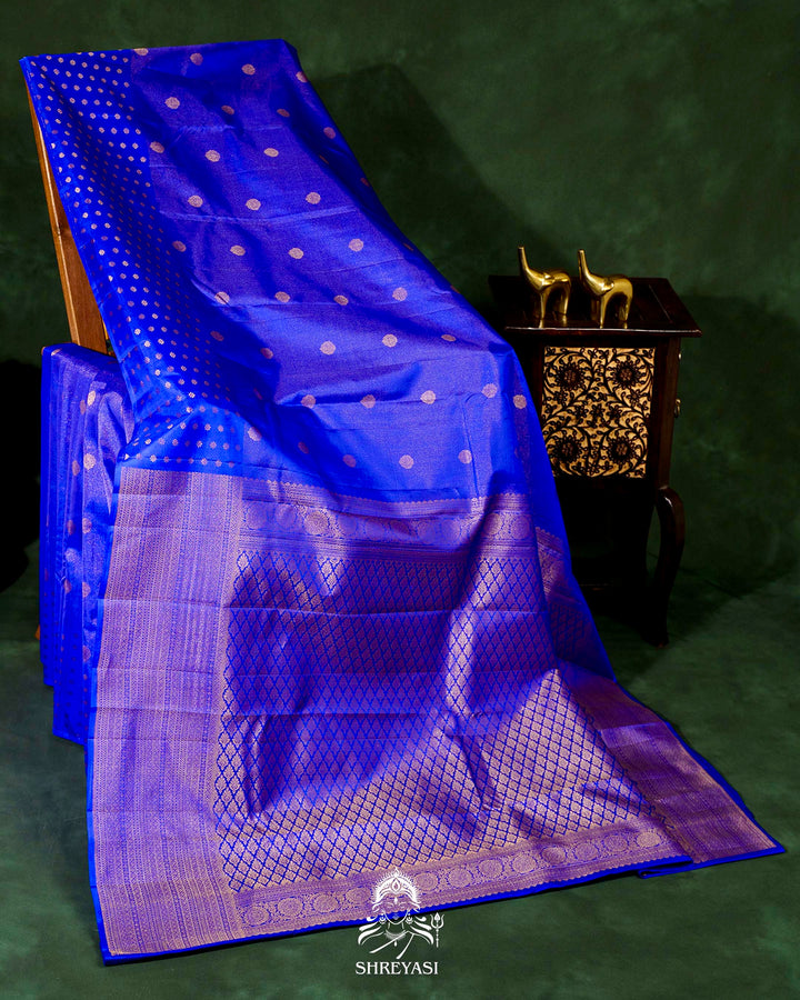 Handloom Pure Kanjivaram Silk Saree in Royal Blue