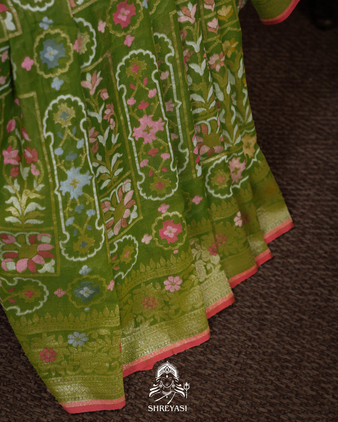 Handloom Banarasi Pure Cotton Jamdani Saree