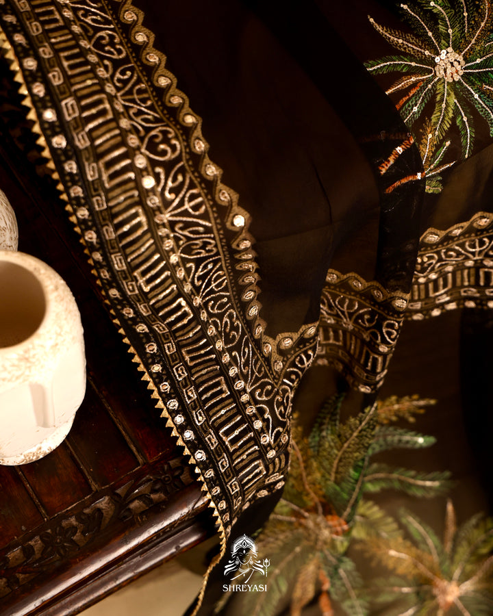 Embroidered Georgette Saree