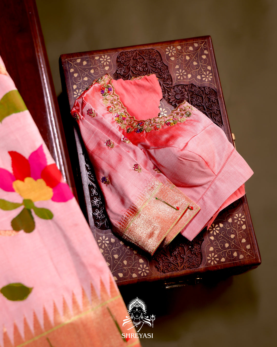 All-Over Paithani Silk Saree with Zari Pallu