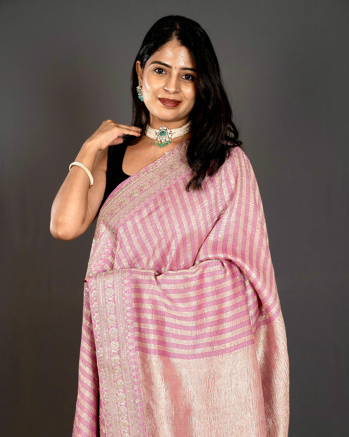 Pure Georgette Silk Saree with Heavy Embroidered Borders and Blouse