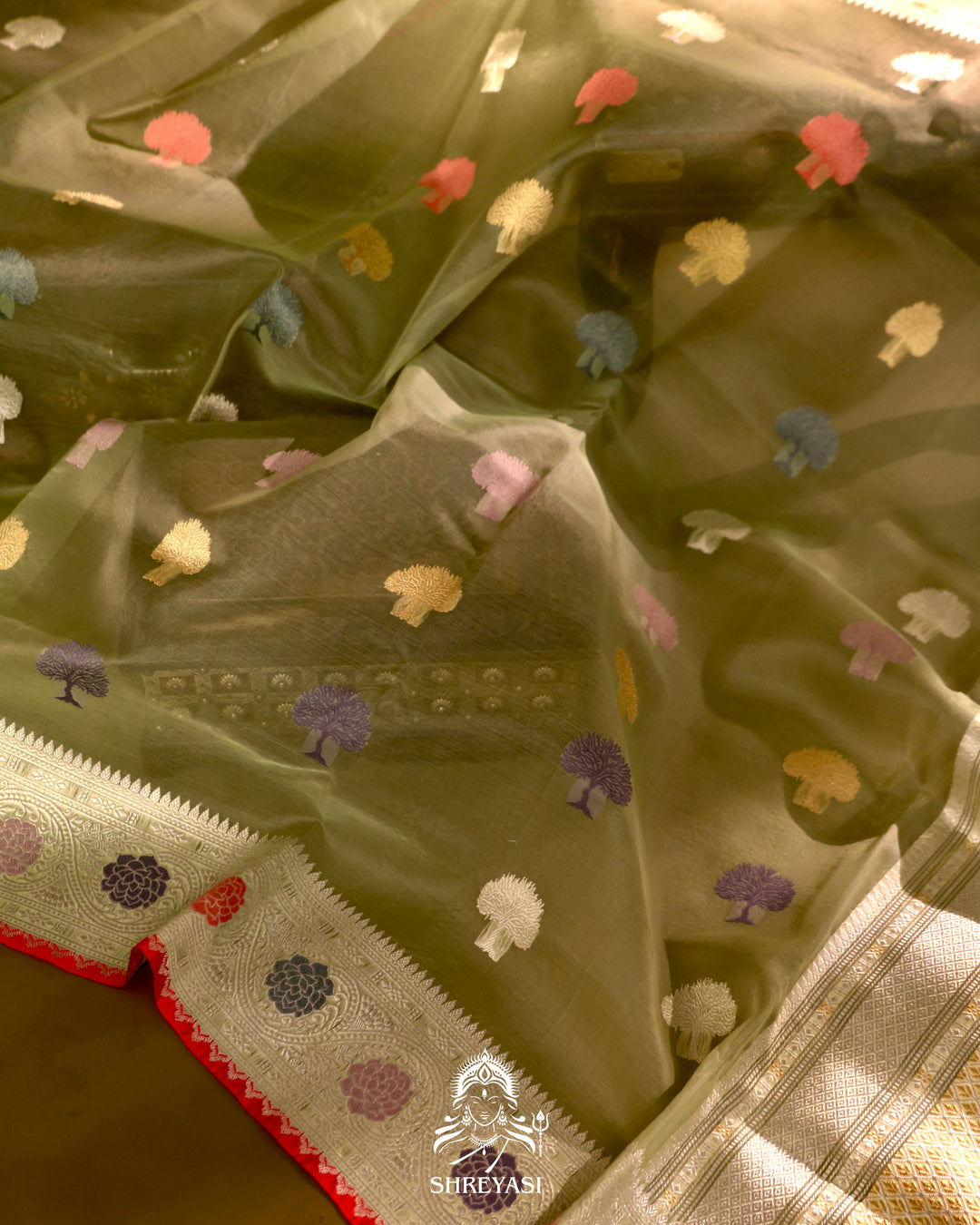 Banarasi Ektara Kora Silk Saree