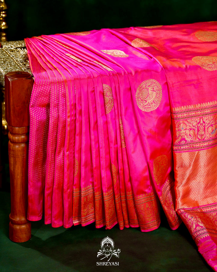 Banarasi Ektara Silk Saree with Kadwa Meenakari Weaving