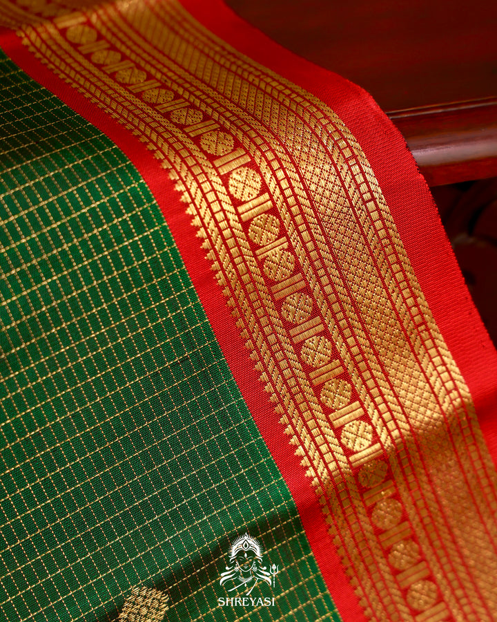 Kanjivaram Silk Saree with Real Zari and Vairoosi Weaving