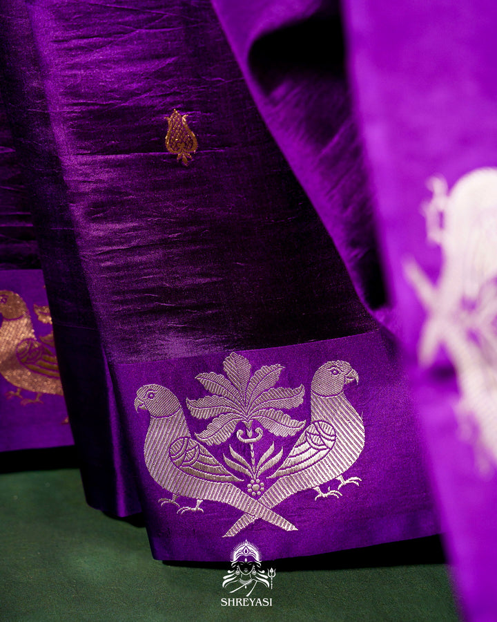 Pure Banarasi Soft Silk Saree with Mashru Border