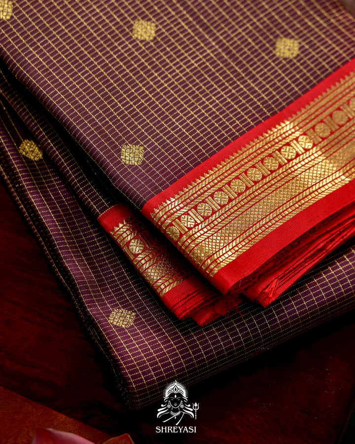 Kanjivaram Silk Saree with Real Zari and Vairoosi Weaving