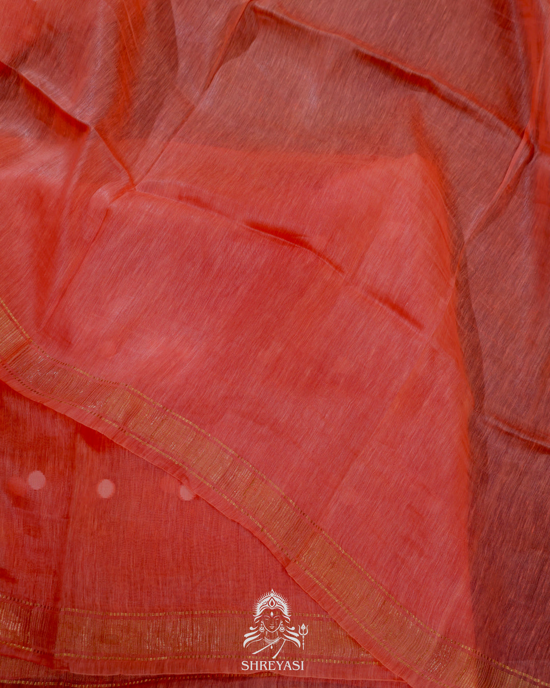 Handloom Pure Linen Saree with Zari Border