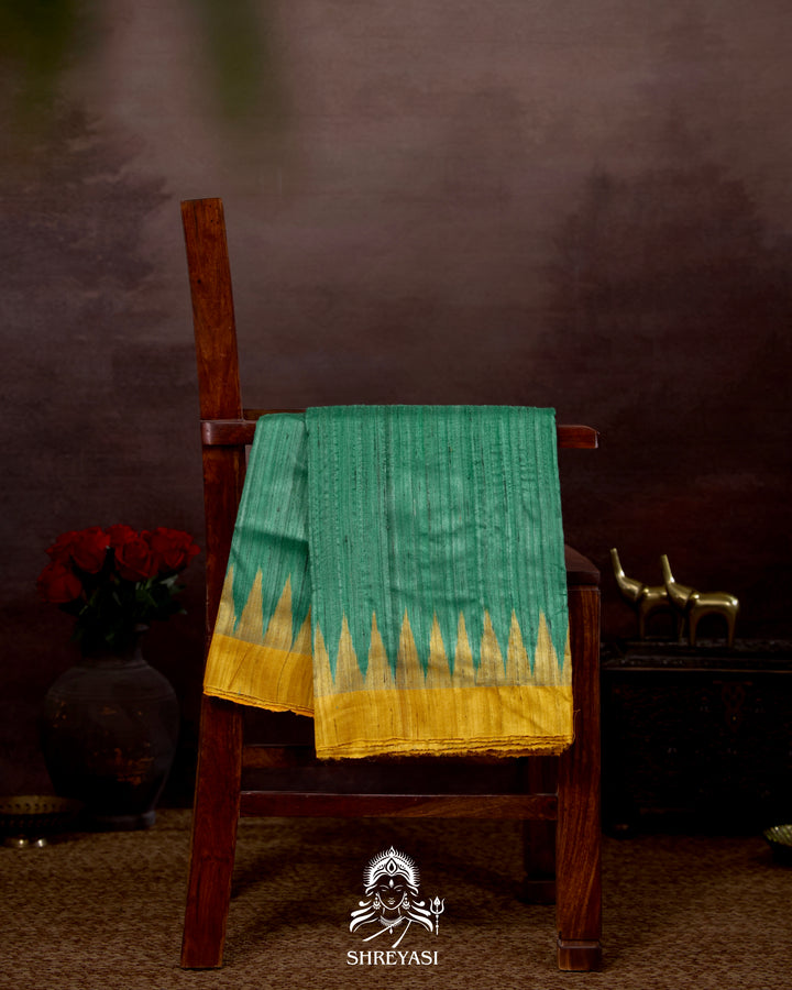 Handloom Pure Gopalpur Tussar Silk Saree with Ikat Pallu