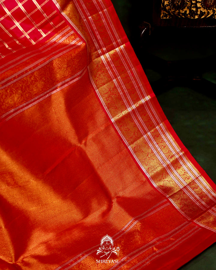 Handloom Pure Kanjivaram Silk Saree with Real Zari