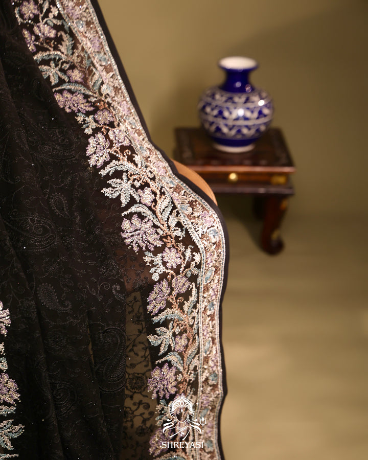 Georgette Saree with Thread Embroidery