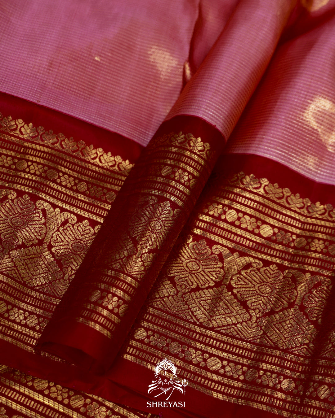 Handloom Pure Kanjivaram Tissue Silk Saree in Vairoosi Weaving with Real Zari