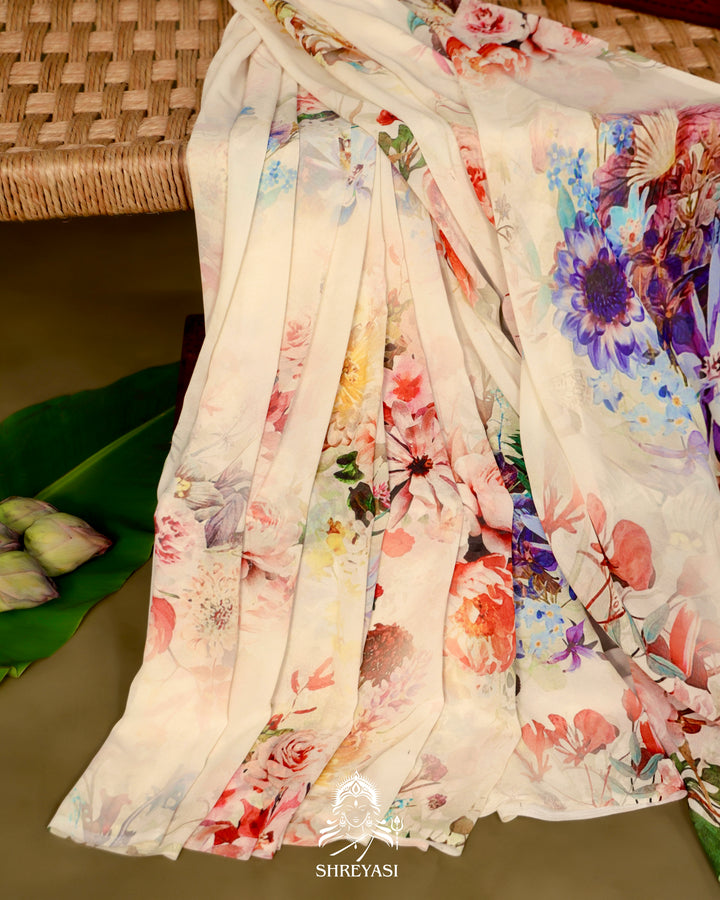 Floral Georgette Saree