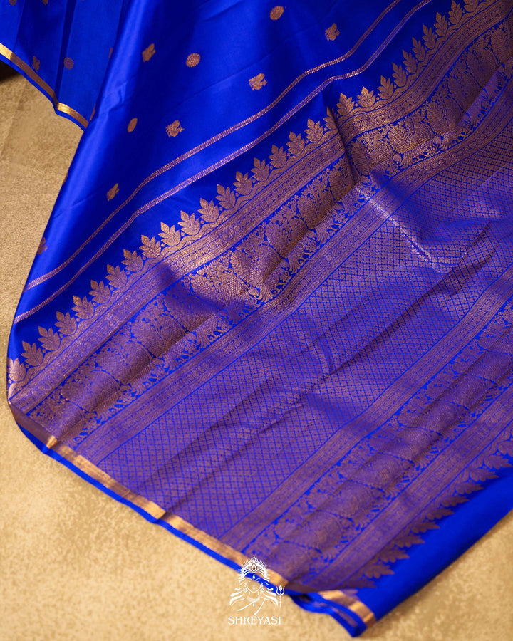 Royal Blue Handloom Pure Kanjivaram Silk Saree