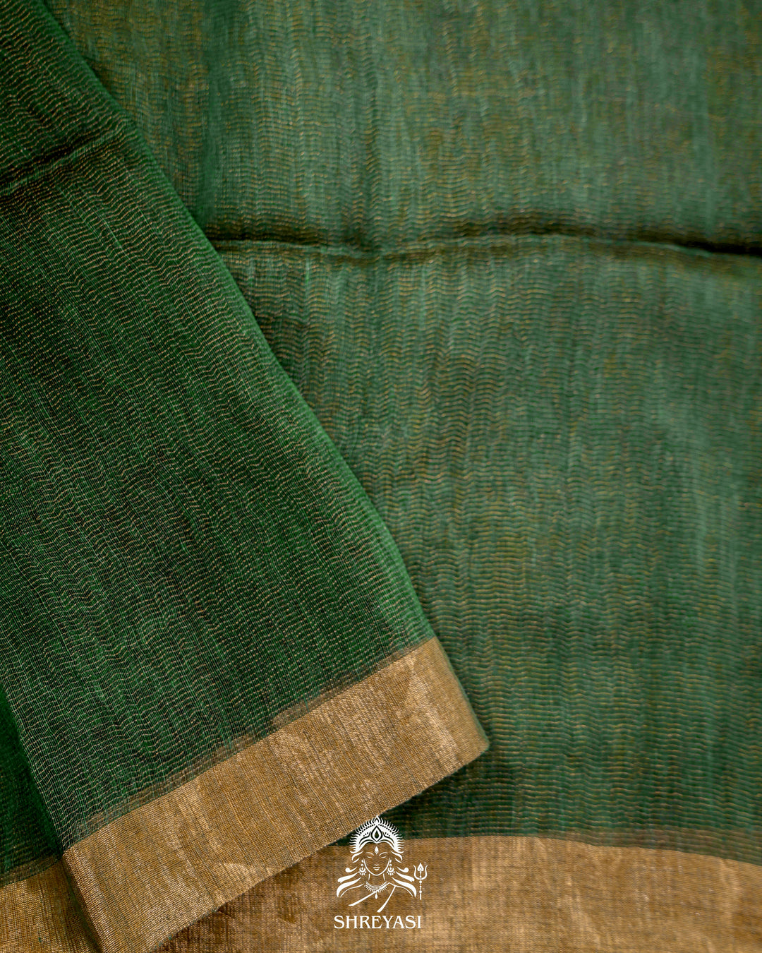 Handloom Silk Linen Jamdani Saree with Tissue Paithani Pallu