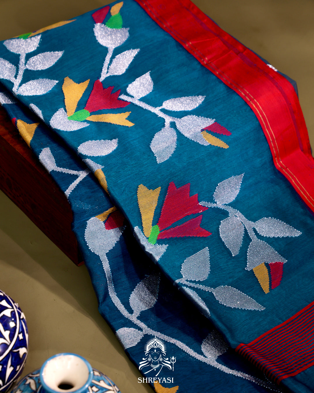 Muslin Jamdani Saree with Full Jaal Weaving