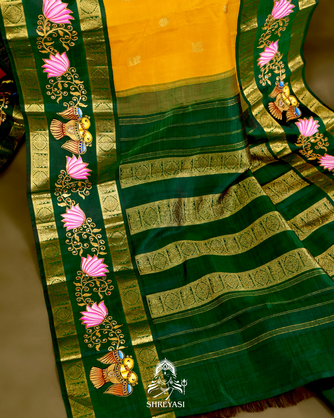 Kanjivaram Silk Saree with Tanjore Artwork