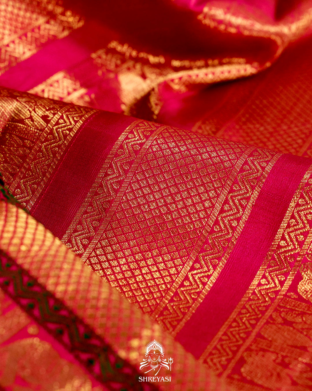 Handloom Pure Kanjivaram Silk Sarees with Real Zari and Hand Painted Tanjore Art