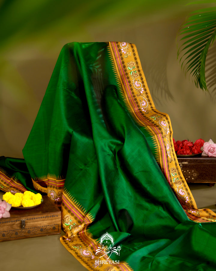 Kanjivaram Silk Saree with Tanjore Artwork
