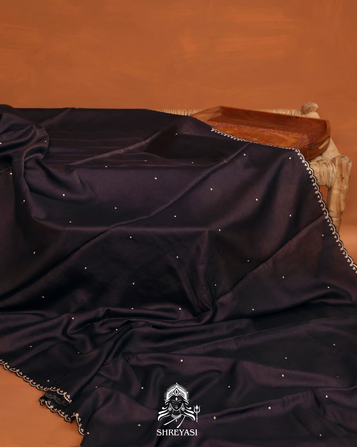 Tussar Silk Saree with Paithani Pen Kalamkari Blouse