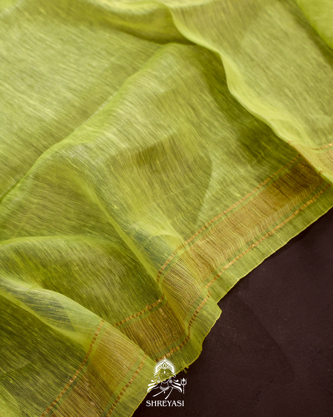 Handloom Pure Linen Saree with Zari Border
