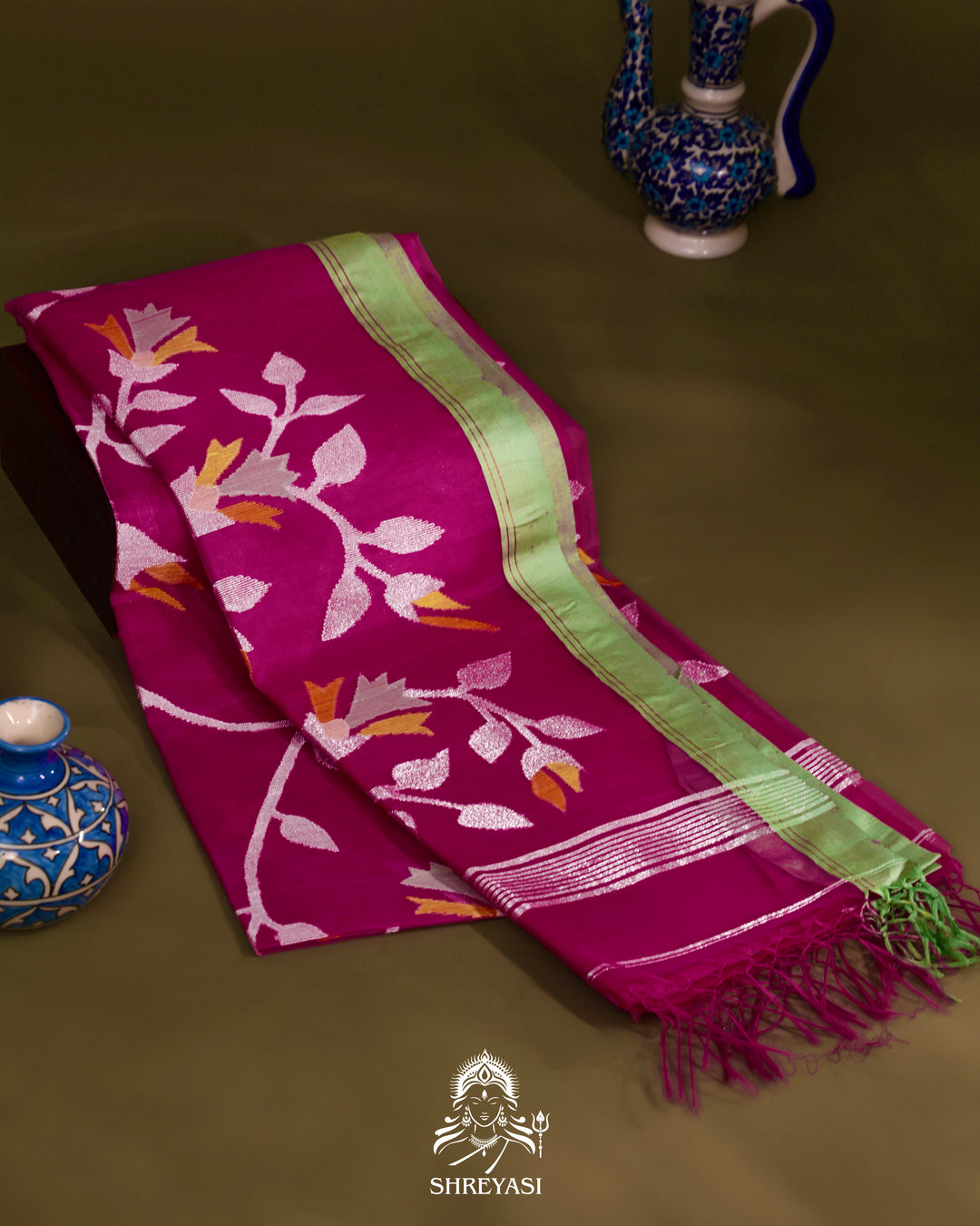 Muslin Jamdani Saree with Full Jaal Weaving