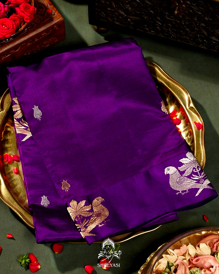 Pure Banarasi Soft Silk Saree with Mashru Border