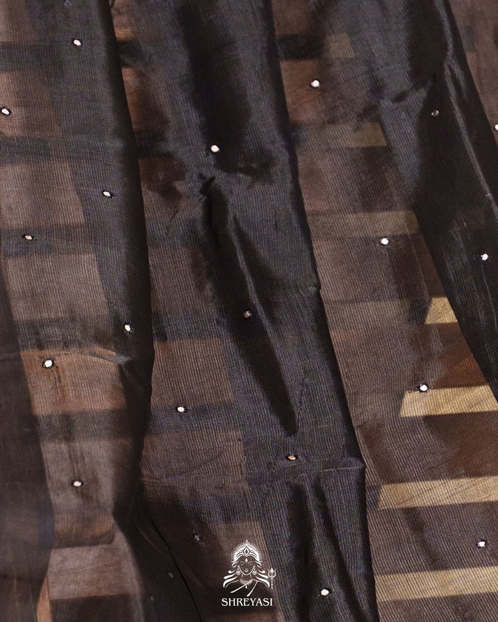 Handloom Pure Mangalagiri Silk Sarees with Mirror Work & Embroidery | Pen Kalamkari Blouse