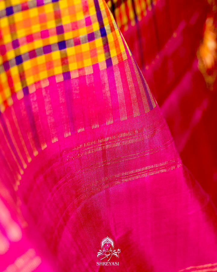 Traditional Tanjore Painting on Handloom Pure Kanjivaram Silk Sarees with Real Zari