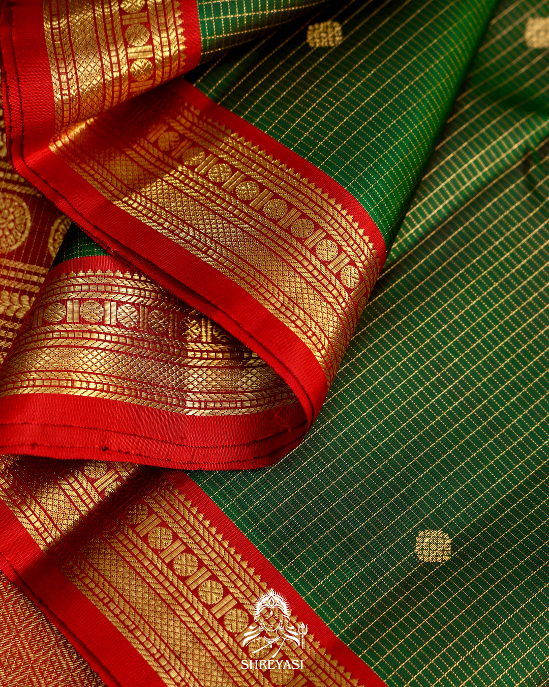 Kanjivaram Silk Saree with Real Zari and Vairoosi Weaving