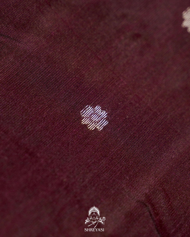 Chocolate Brown Chanderi Silk Saree with Meenakari Weaving