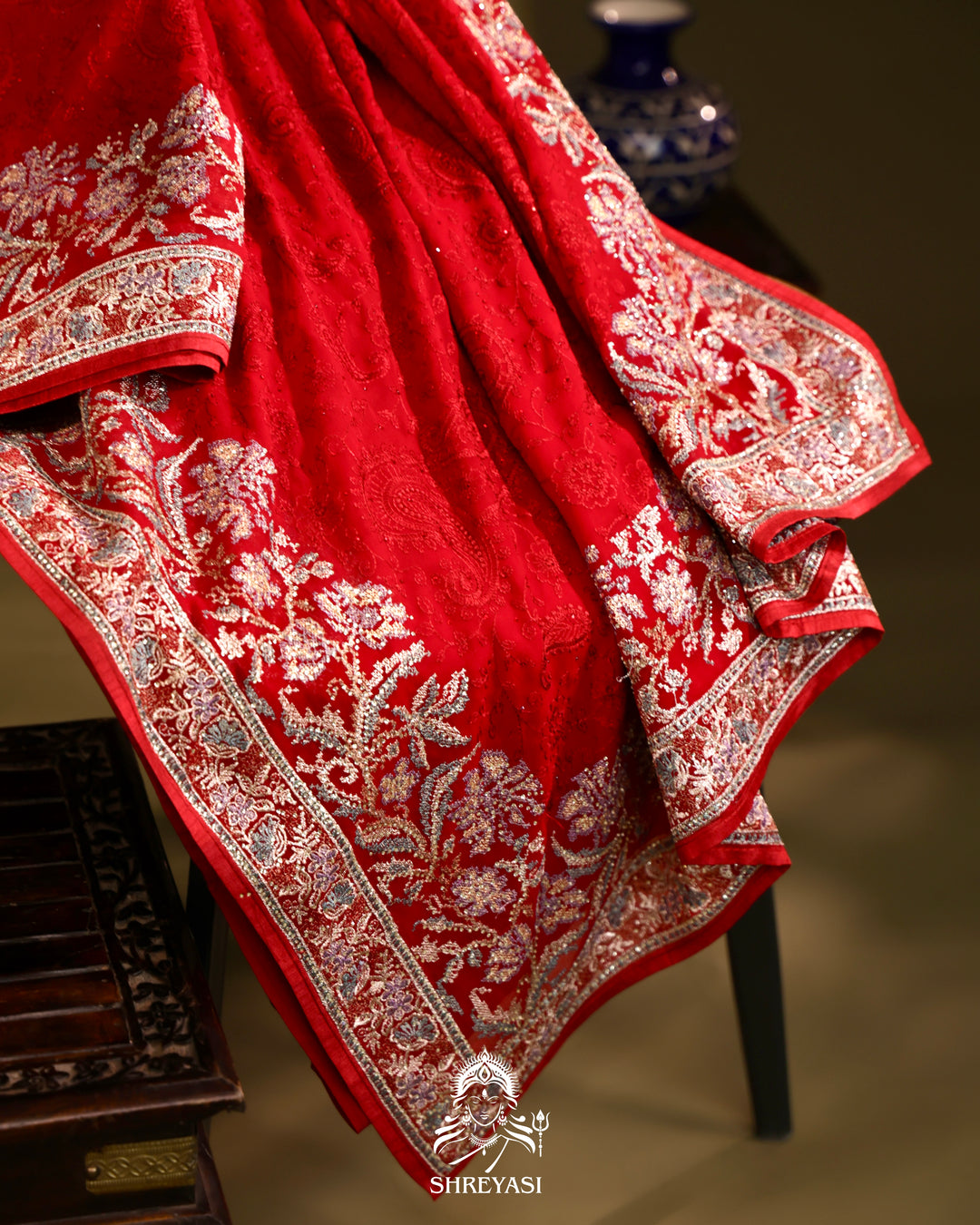 Georgette Saree with Thread Embroidery