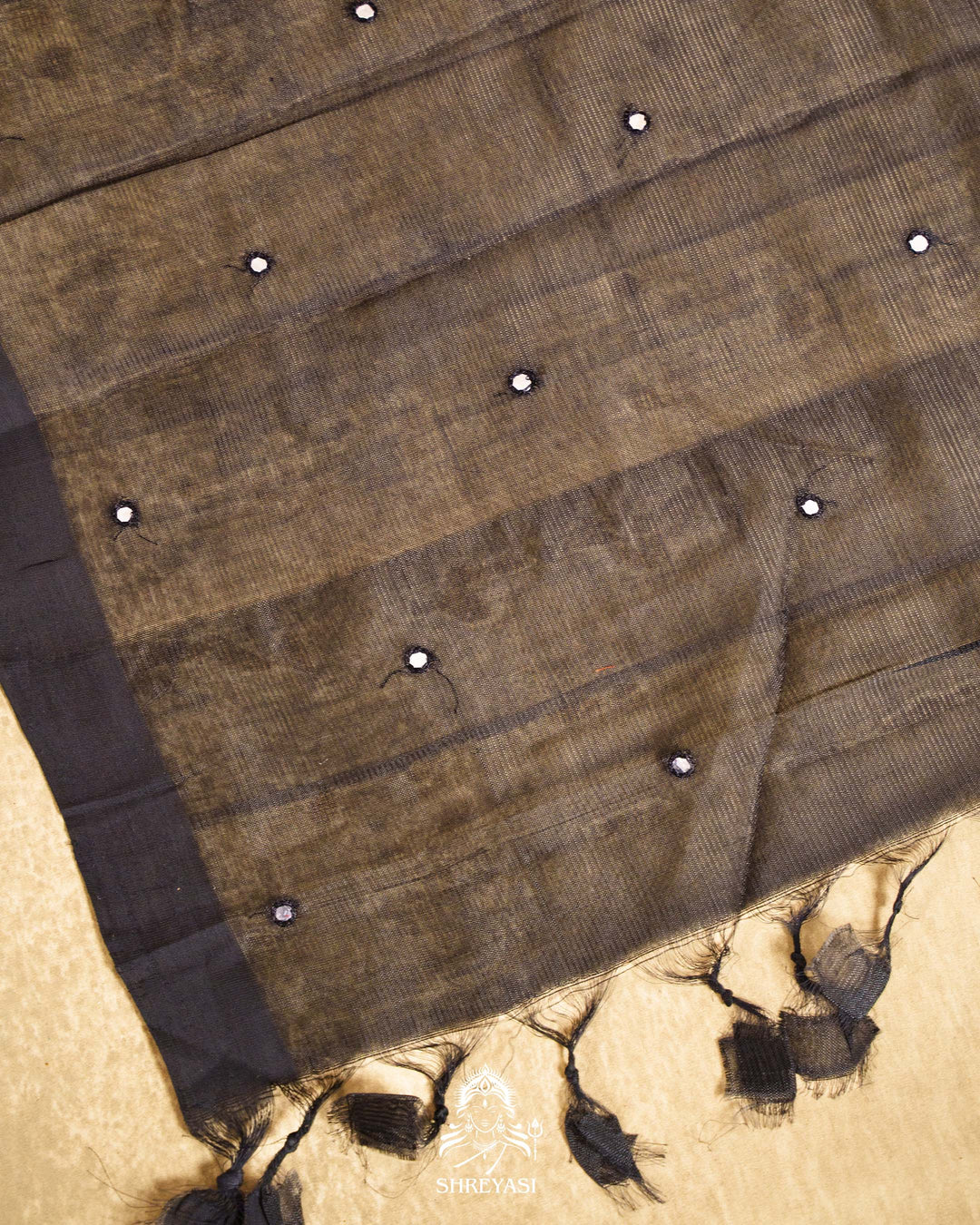 Handloom Pure Mangalagiri Silk Sarees with Mirror Work & Embroidery | Pen Kalamkari Blouse