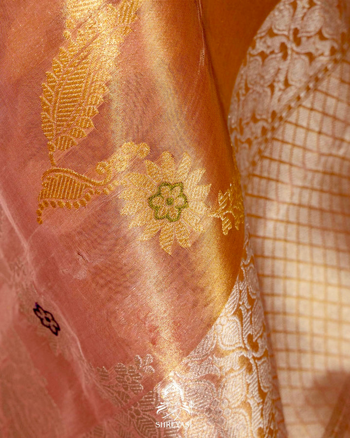 Banarasi Ektara Kora Tissue Silk Saree with Embroidered Blouse