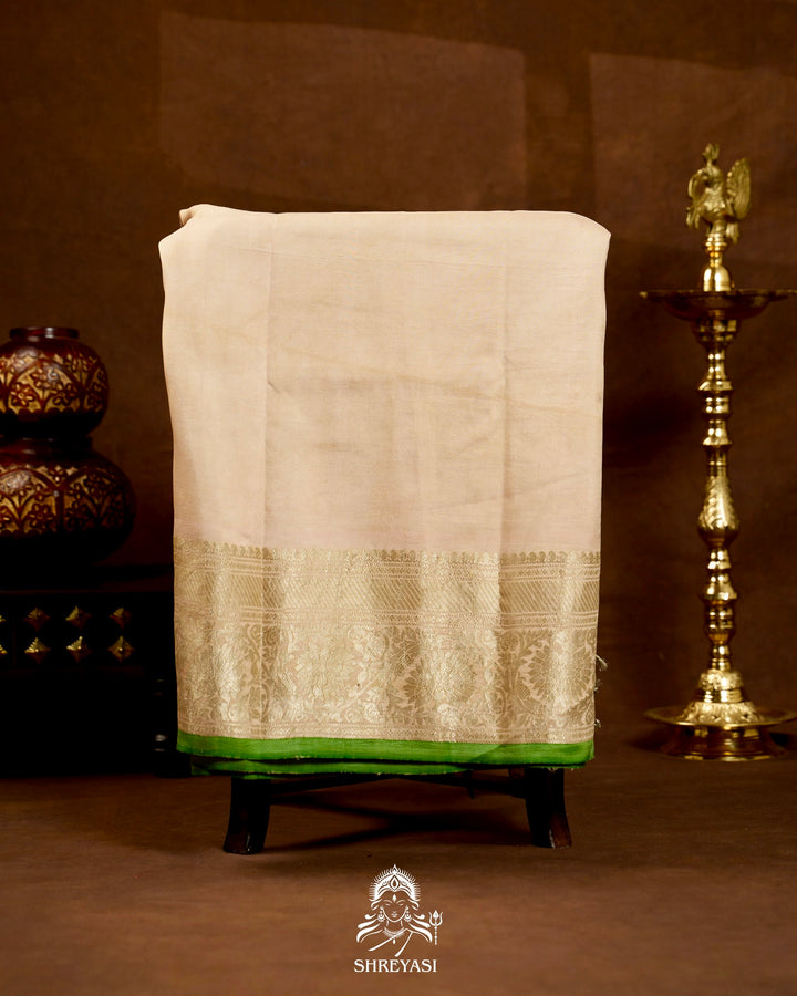 Handloom Pure Gadwal Silk Saree with Hand Painted Pen Kalamkari and Silver Zari Borders