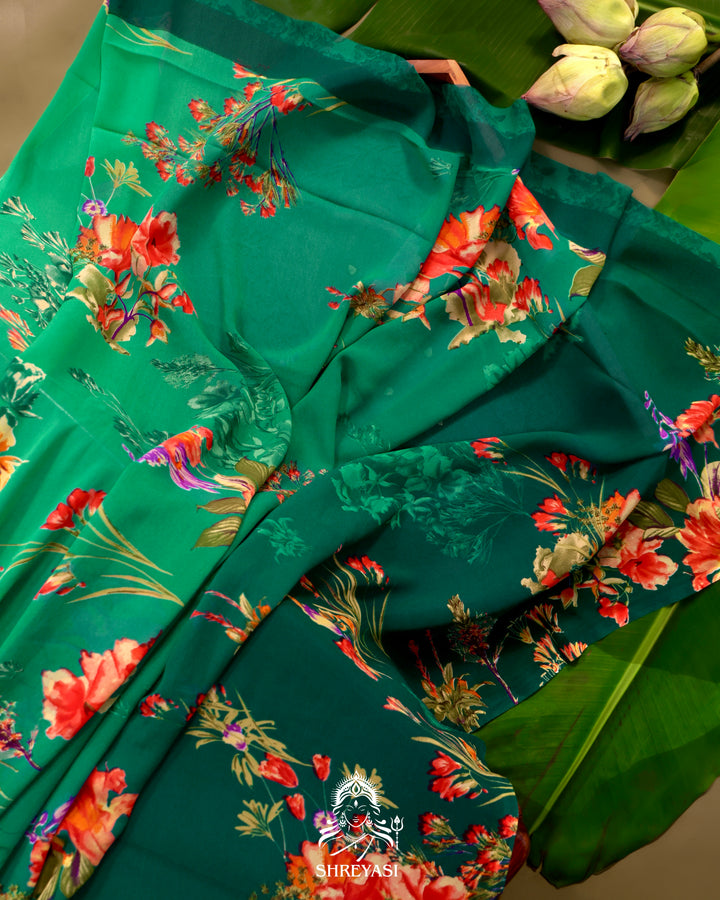 Floral Georgette Saree