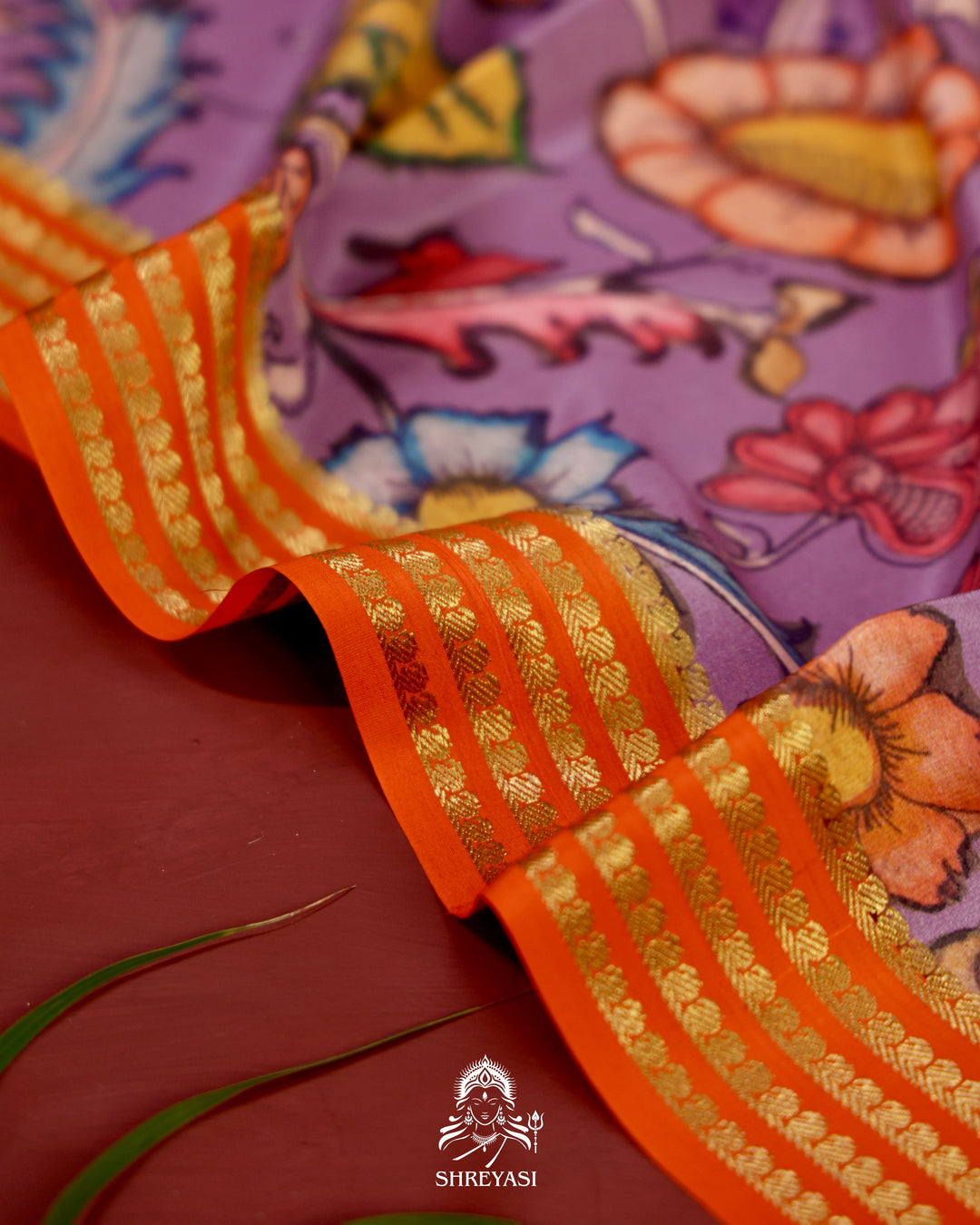 Pure Mysore Silk Saree with Kalamkari Artwork